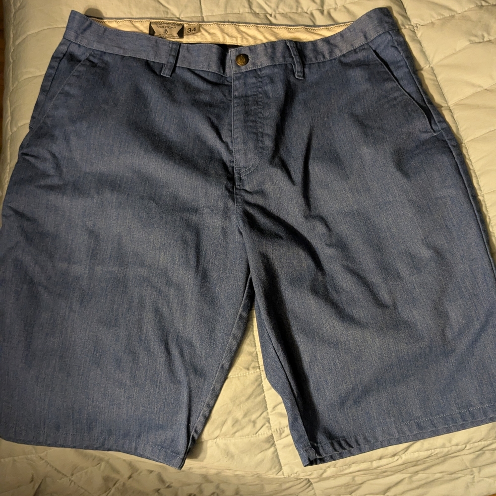 Men's Volcom Frickin' Modern Chino Shorts - Blue - 34"